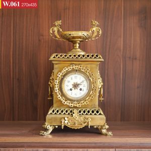 Đồng Hồ Cổ Để Bàn Pháp Mạ Vàng Kiểu Lư Hương Sang Trọng