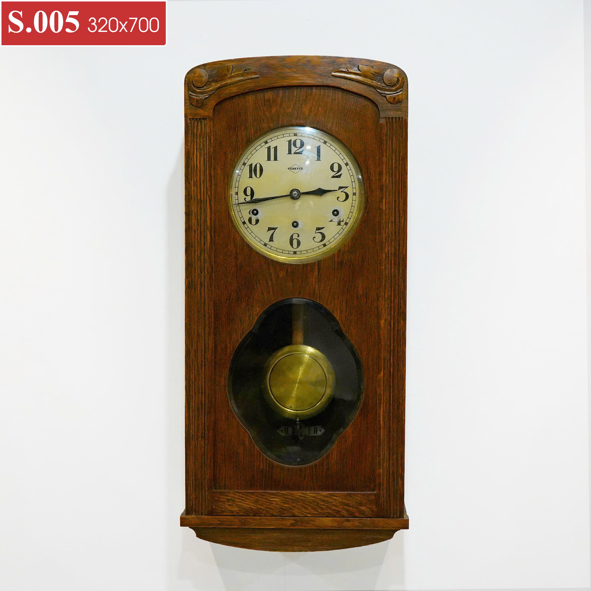 Đồng Hồ Treo Tường Quả Lắc Vedette Cơ Gỗ Tự Nhiên Cổ Điển