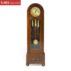 Đồng Hồ Cây Cổ Điển Gỗ Tự Nhiên Mặt Vàng – Royal Heritage